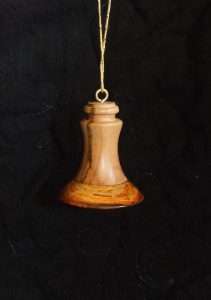 handmade Christmas Bell maple and strandwood
