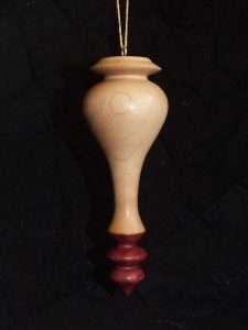 Handmade Maple and Purple Heart Christmas Ornament
